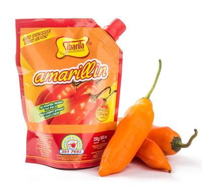 Sibarita - Aji Amarillo Pepper Sauce - Peruvian Yellow Chili Paste Peppers - Non Spicy - 250 Grams - 8.82 Oz - 2 PACK
