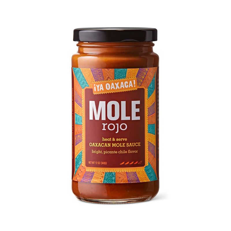 Ya Oaxaca - Mole Sauce - Rojo - Bold Spice - Blend of Smoked &amp; Dried Chiles, Spices, House Made Chocolate - Vegan, Non-GMO, Gluten Free - Great on Enchiladas, Tacos, Nachos, Tortillas - 12oz
