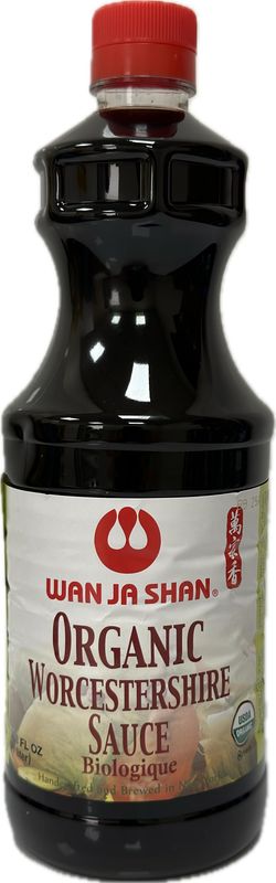Wan Ja Shan Organic Worcestershire Sauce 33.8oz. USDA Organic, Umami-Rich Flavor Marinade, Glaze, Dressing &amp; Dipping Sauce Non GMO, Vegan, Kosher Parve Great for Meats, Vegetables &amp; Stir Fry