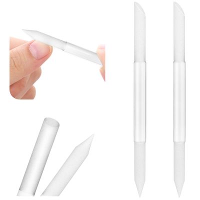 Sibba 2 Pieces Glass Cuticle Pusher Cuticle Remover Tool Double Sided Cuticle Trimmer Manicure Stick Professional Precision Filing Abrasive Surface Nail Salons Set for Women Girls HomesTransparent