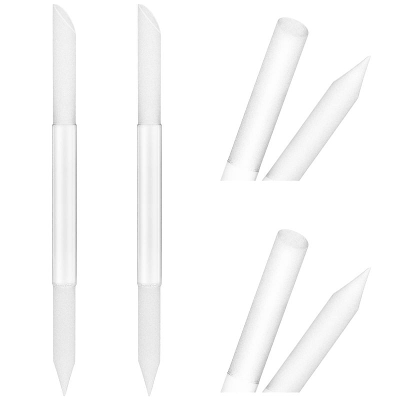 Sibba 2 Pieces Glass Cuticle Pusher Cuticle Remover Tool Double Sided Cuticle Trimmer Manicure Stick Professional Precision Filing Abrasive Surface Nail Salons Set for Women Girls HomesTransparent