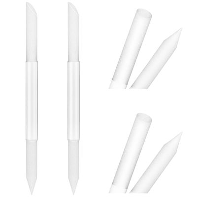 Sibba 2 Pieces Glass Cuticle Pusher Cuticle Remover Tool Double Sided Cuticle Trimmer Manicure Stick Professional Precision Filing Abrasive Surface Nail Salons Set for Women Girls HomesTransparent