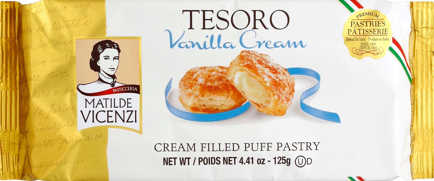 MATILDE VICENZI Vanilla Cream Puff Pastry Cookies, 4.41 OZ