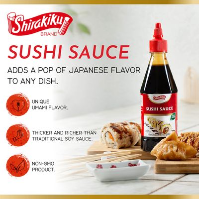 Japanese Sushi Sauce by Shirakiku Sweet and Savory Authentic Asian, Cooking, Grilling, Perfect for Eel, Unagi Non GMO 18 oz.