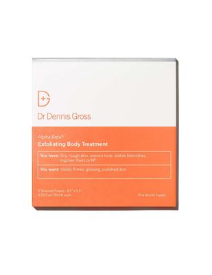 Dr Dennis Gross Alpha Beta Exfoliating Body Treatment Multi-Tasking Powered by AHABHAs for Smooth, Hydrated Skin While Improving Ingrown Hairs, Keratosis Pilaris, and Blemishes 8 Textured Towels