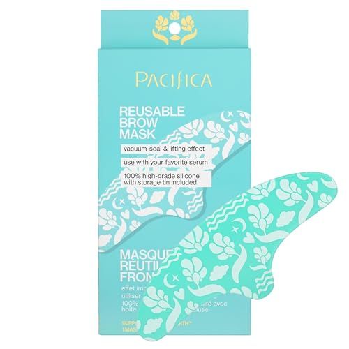 Pacifica Reusable Brow Mask - 100 Silicone Forehead Wrinkle Patch for Brow Lift, Reusable Anti-Wrinkle Pad Smooths Frown Lines, Vegan, Fragrance-Free, Vegan &amp; Cruelty-Free, 1 Piece