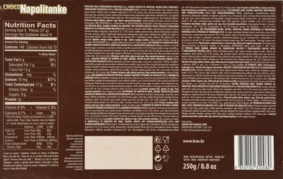 Napolitanke Chocolate Coated, 250g