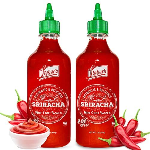 Lieber&#39;s Sriracha Hot Chili Sauce, Authentic And Delicious, Non-GMO, No MSG, Gluten-free, Cholesterol-free, and Vegan, NET WT. 1 lb Pack of 2 454g