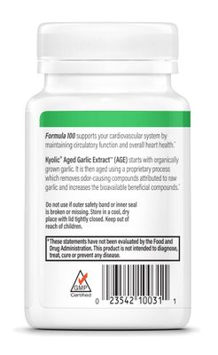 Kyolic Aged Garlic Extract Formula 100, Original Cardiovascular, 100 Tablets Packaging May Vary