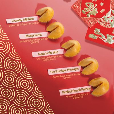 Snackathon Fortune Cookies, Individually Wrapped, Bulk Pack, Premium USA Made 100 Count, Vanilla