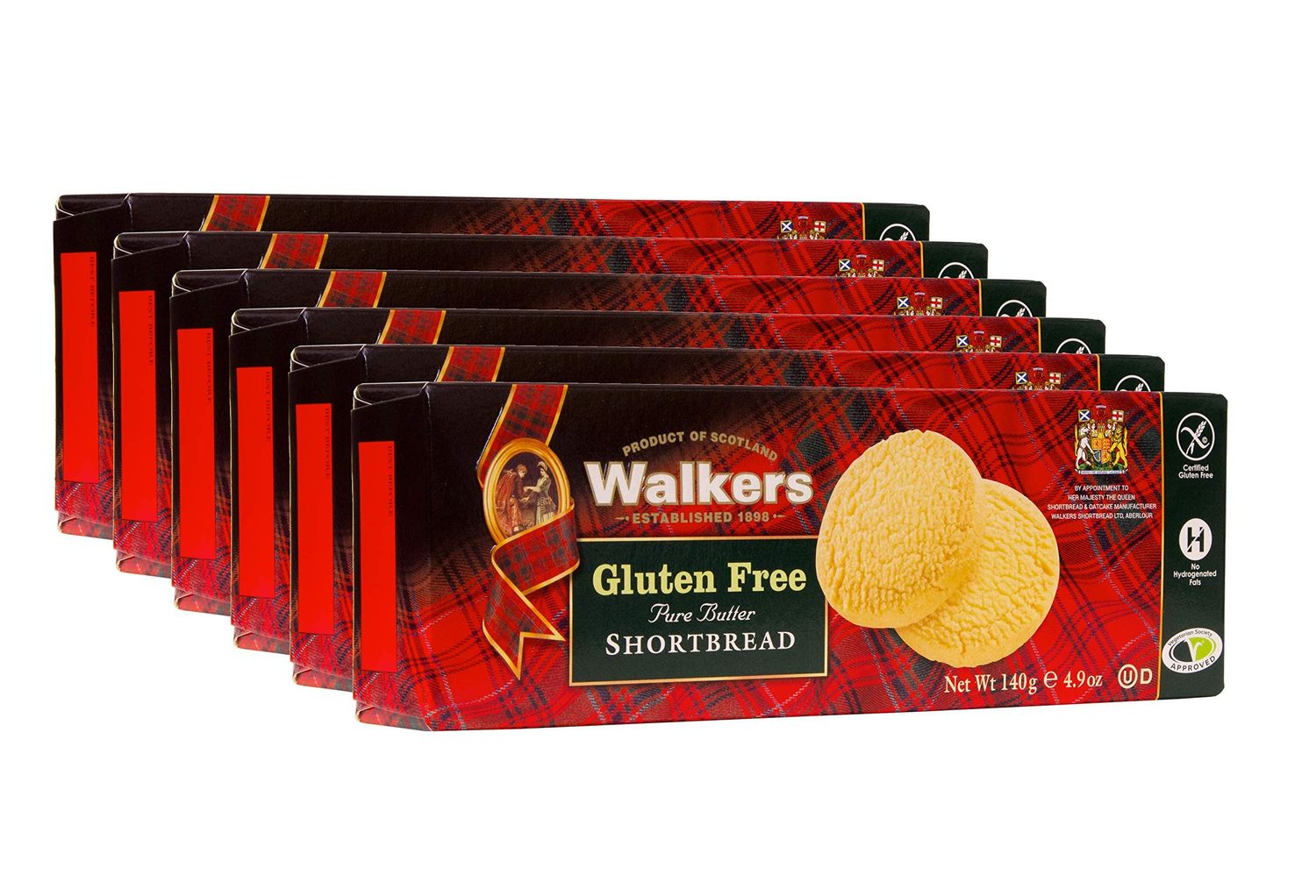 Walkers All-Butter Shortbread Rounds, Gluten Free Cookies - 9-Count Box Pack of 6 - Authentic Shortbread Cookies from Scotland