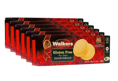 Walkers All-Butter Shortbread Rounds, Gluten Free Cookies - 9-Count Box Pack of 6 - Authentic Shortbread Cookies from Scotland