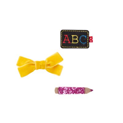 Mud Pie Back To School Hair Clip Set, Pencil 3 Count Pack of 1