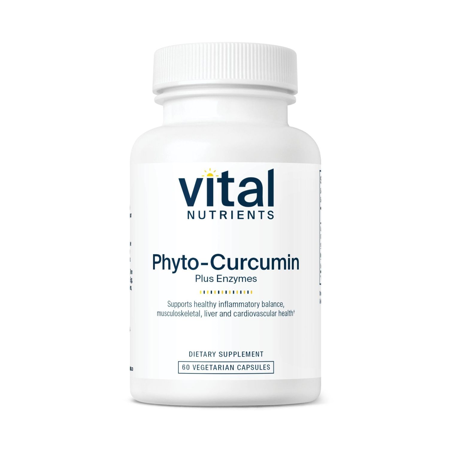 Vital Nutrients Phyto-Curcumin Plus Enzymes Curcumin Supplements with Phytosome Extract Support for Muscle, Bone, Liver, and Heart Health Gluten, Dairy, Soy Free 60 Capsules