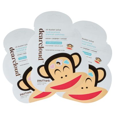 dearcloud x Paul Frank Hydrocolloid Blemish Patches, Pimple Patches for Face with Salicylic Acid, Niacinamide, &amp; Retinol - Zit Buster Julius 36 Count