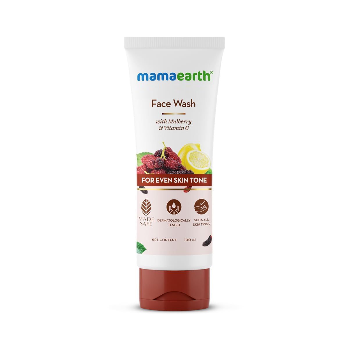 MAMAEARTH Face Wash with Mulberry and Vitamin C - 100 ml Gently Cleanses Niacinamide