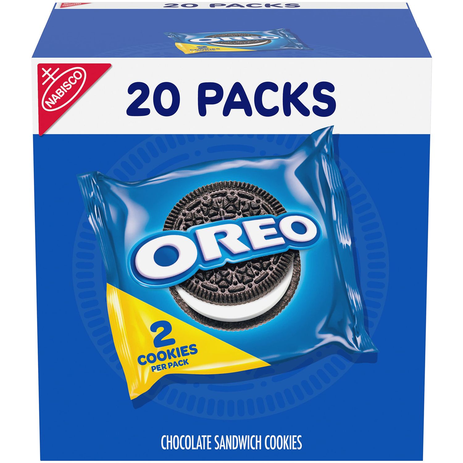 OREO Chocolate Sandwich Cookies, 20 Snack Packs 2 Cookies Per Pack