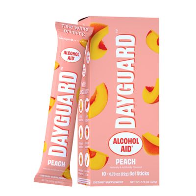 DAYGUARD Peach Jelly Sticks Pre Drinking &amp; Pre Alcohol Aid Routine Better Morning, Liver Support, Regret Prevention Highest DHM Among Popular Recovery Brands, Korean Pear, L-Cysteine 22g x 10