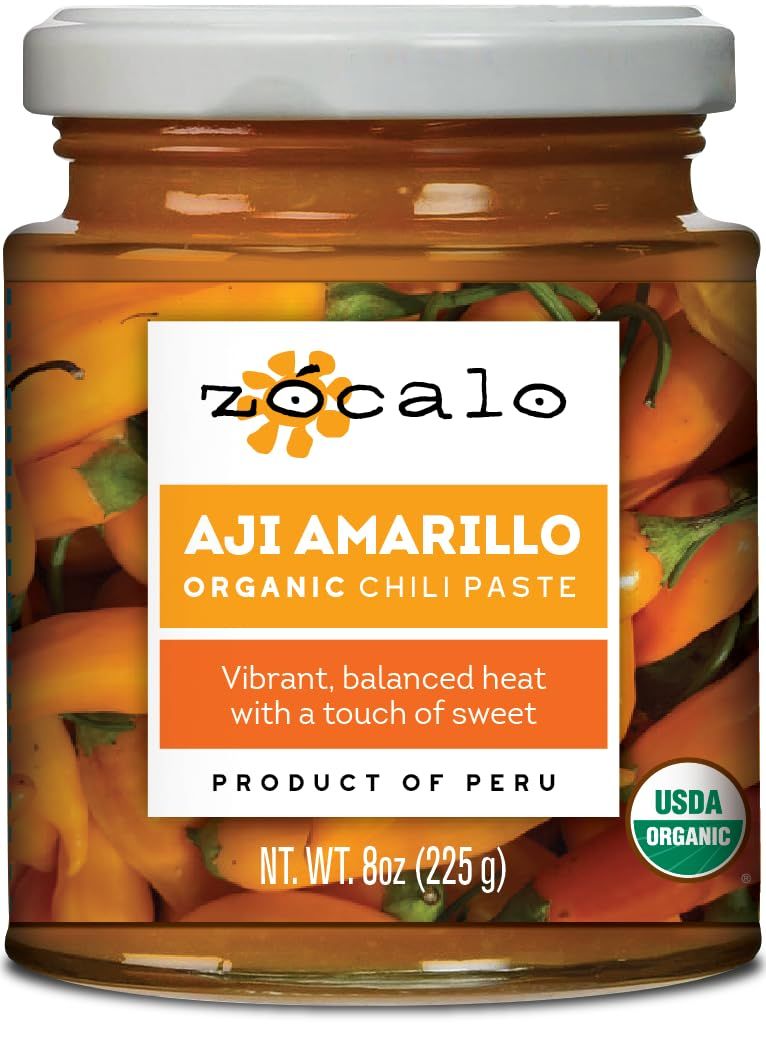 Zocalo Organic Aji Amarillo Chili Paste 8 oz Traditional Peruvian Paste Product of Peru 1 Pack
