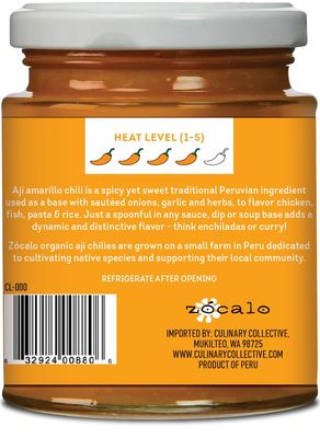 Zocalo Organic Aji Amarillo Chili Paste 8 oz Traditional Peruvian Paste Product of Peru 1 Pack