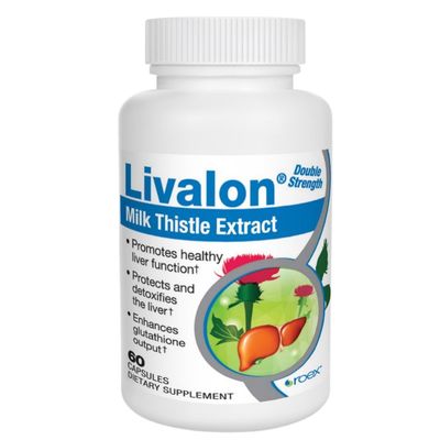 Roex Vitamins Livalon Milk Thistle Extract 80 Silymarin Natural Liver Detox Vegetable Capsules 60 Count