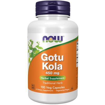 NOW Foods Supplements, Gotu Kola Centella asiatica 450 mg, Herbal Supplement, 100 Veg Capsules