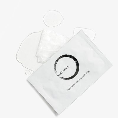 BACK AT ONE Pure Brightening Facial Sheet Mask Infused with Probiotics, Rice Water and Niacinamide Pack of 10