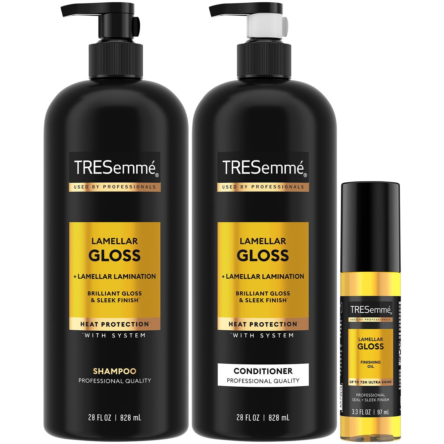 TRESemme Shampoo, Conditioner &amp; Finishing Oil, Lamellar Gloss - Hair Smoothing Products for Glossy Hair, Sleek Looks &amp; Frizz Control