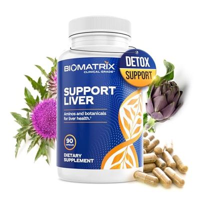 BioMatrix Liver Cleanse Detox &amp; Repair, Artichoke Extract Liver Health Formula, Liver Supplement with Milk Thistle, Taurine, Methionine 1 Month Supply for Men and Women