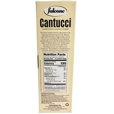 Falcone Cantucci Pistachio Biscotti from Italy 6.35 oz. 180g Cantuccini Biscuits with Pistachios and Lemon - Imported Italian Biscotti Cookies - Pastries - Candied Citron - Similar to Amaretti