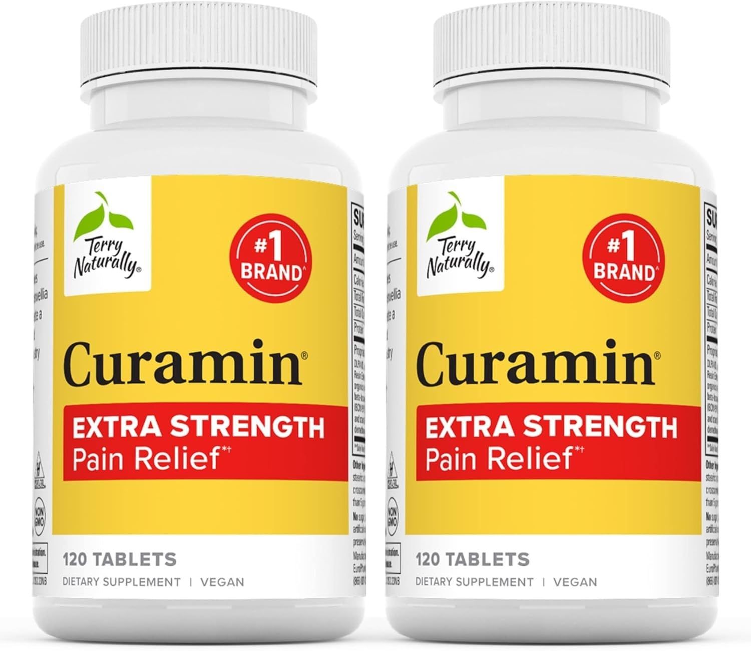 Terry Naturally Curamin Extra Strength - Curcumin &amp; Boswellia for Healthy Circulation Support - Turmeric Supplement to Aid Joints, Muscle Health &amp; Endorphin Production - 120 Tablets Pack of 2