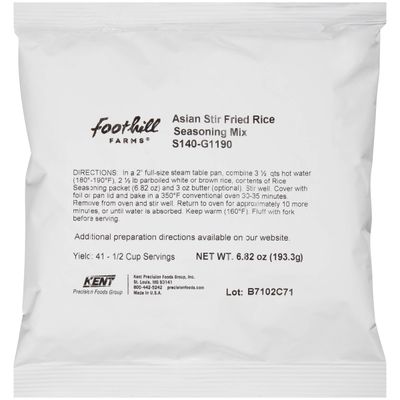 Foothill Farms Asian Style Stir Fried Rice Seasoning Mix, 6.82 Oz Bag Pack Of 10