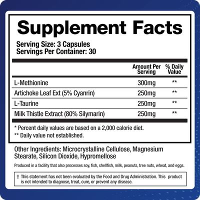 BioMatrix Liver Cleanse Detox & Repair, Artichoke Extract Liver Health Formula, Liver Supplement with Milk Thistle, Taurine, Methionine 1 Month Supply for Men and Women