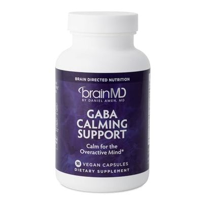 Dr Amen BrainMD GABA Calming Support - 90 Capsules - Promotes Relaxation - Contains Magnesium, Vitamin B6 &amp; Lemon Balm - 90 Servings