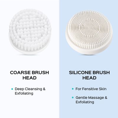 COSLUS Facial Cleansing Brush Silicone Face Scrubber: 2 in1 FBS-D Electric Exfoliating Massage Device Waterproof Deep Cleaning Exfoliation Rotating Spa Machine - Electronic Skin Care Wash Clean System