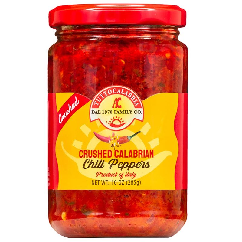 TUTTOCALABRIA Crushed Calabrian Chili Pepper, PasteSpreadSauce, Hot, Savory, Delicious,10 oz, 285g