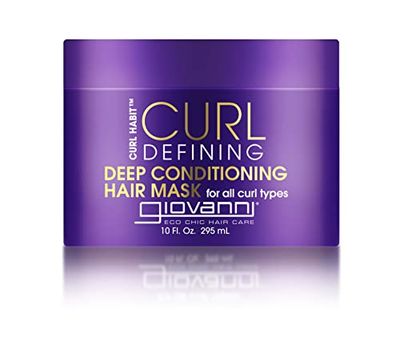 GIOVANNI Curl Habit Curl Defining Deep Conditioning Hair Mask - Deep Conditioner for Dry Damaged Hair, Tames Frizz &amp; Flyaways, Softens Curls, Deep Conditioner for Curly Hair, Silicone Free - 10 oz