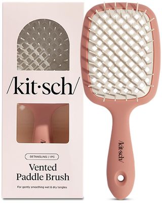 Kitsch Lightweight Hair Brush - Vented for Women, Men &amp; Toddlers All Types of Hair Bristles Easy-Hold &amp; Blow-Dry Brush - Terracotta