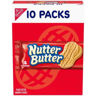 Nutter Butter Peanut Butter Sandwich Cookies, 10 Snack Packs 4 Cookies Per Pack