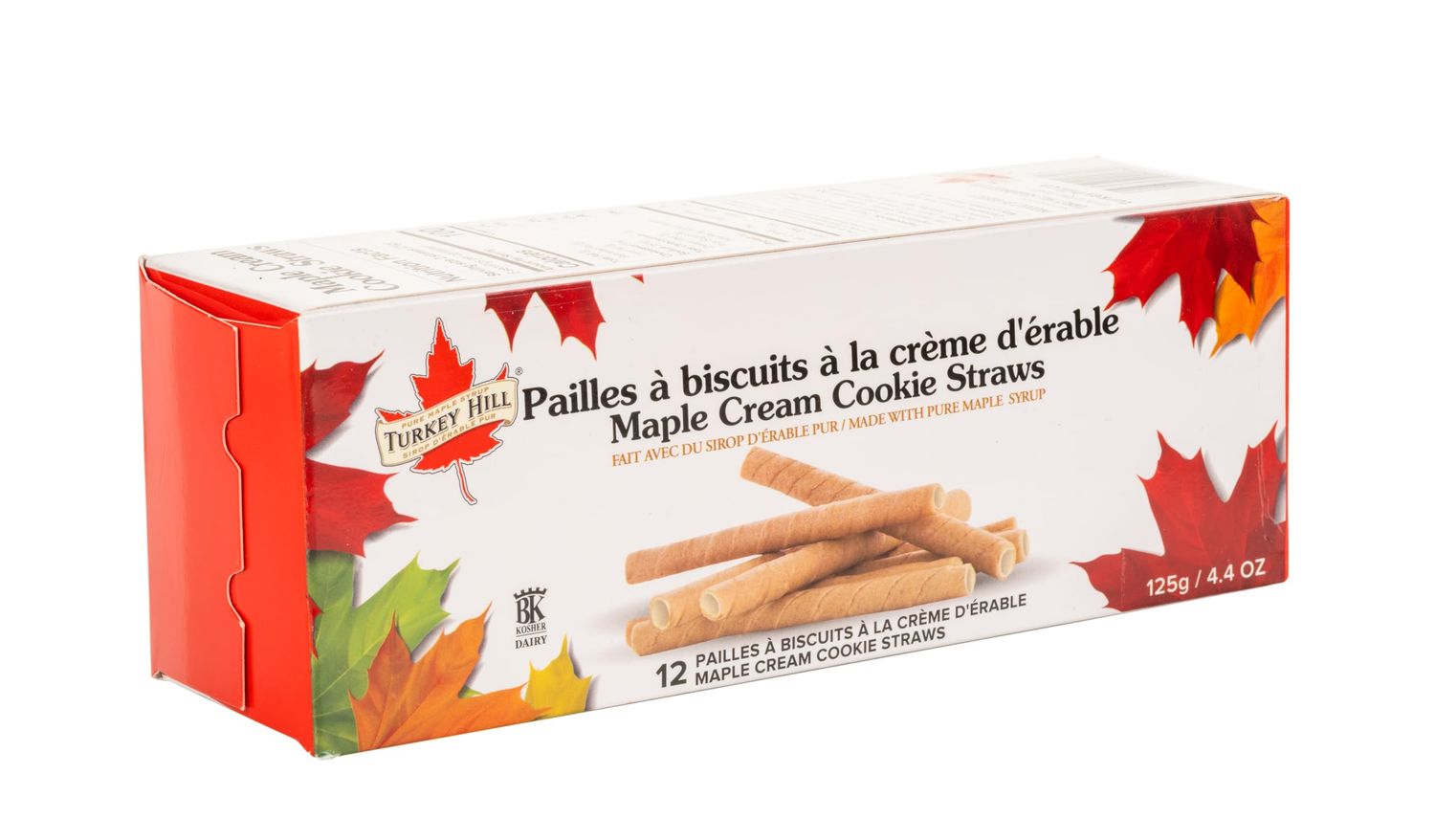 Turkey Hill Sugarbush Maple Cream Cookie Straws, Pure Maple Syrup Infused Snack, 125g4.4 oz