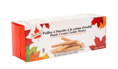 Turkey Hill Sugarbush Maple Cream Cookie Straws, Pure Maple Syrup Infused Snack, 125g4.4 oz