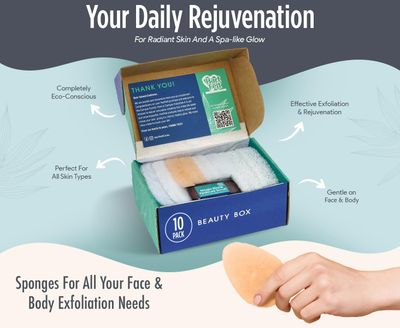 HartFelt Head-to-Toe Exfoliation Beauty Box & Trial Pack Gentle Peach Sensitive Facial Exfoliating Pads, Full Body Spa Scrubs, Perfect Skin Rejuvenation Gift Set
