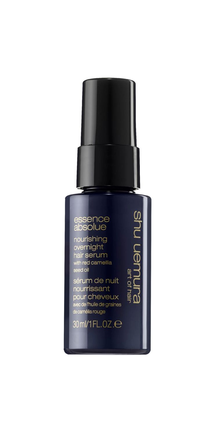 shu uemura art of hair Essence Absolue Nourishing Overnight Hair Serum - Hydrates and Detangles, Reduces Frizz and Enhances Shine, Lightweight Formula, 1 Fl Oz