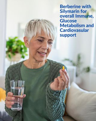 Blue Organix Berberine with Milk Thistle 500mg Formula HCL Complex Supplement with Silymarin for Better Absorption, 90 Vegetarian Capsules, 1 Bottle, Overall Health Support