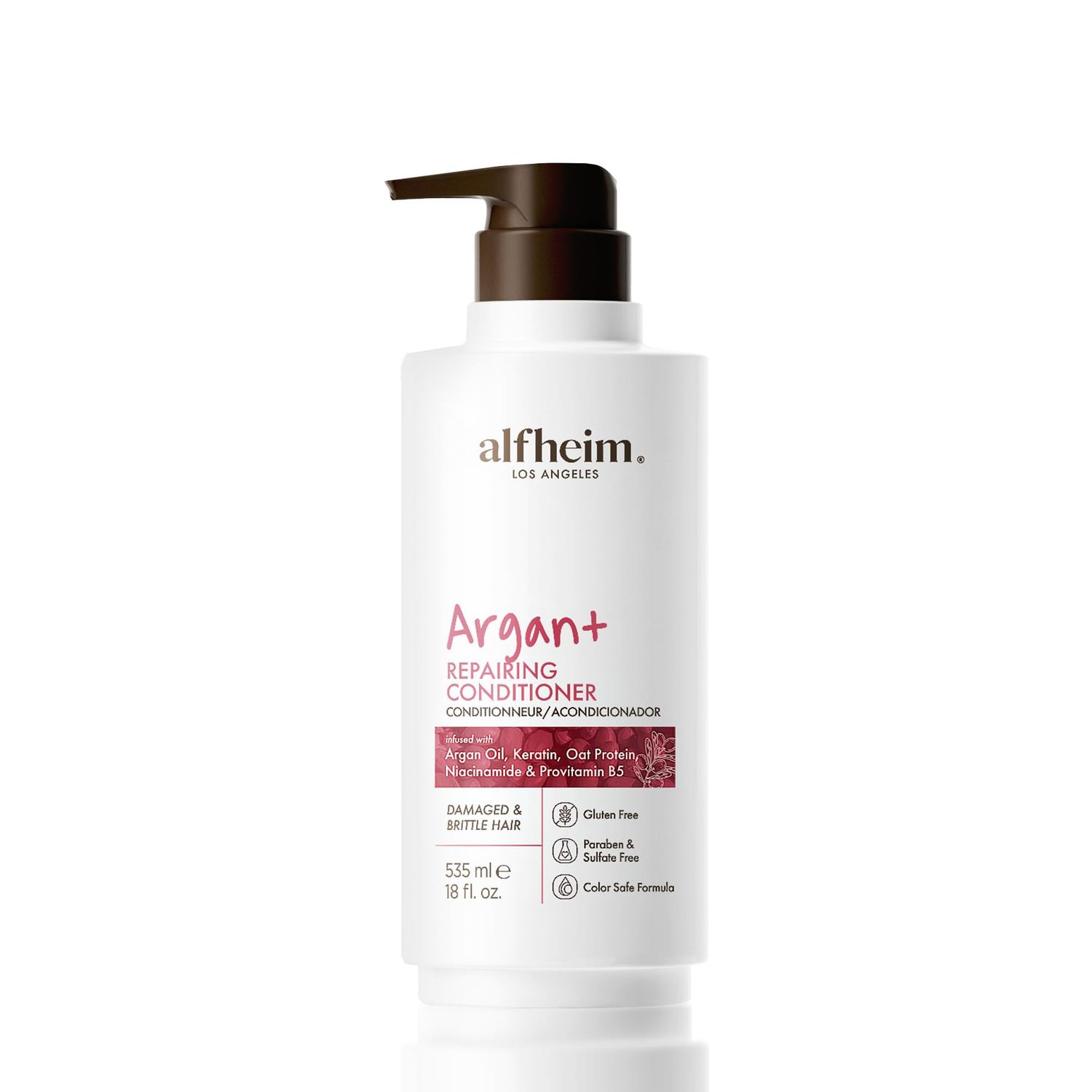 ALFHEIM Argan Repairing Conditioner Hydrating &amp; Strengthening Anti-Frizz &amp; Detangling For Dry &amp; Damaged Hair With Argan Oil, Keratin &amp; Niacinamide Sulfate-Free &amp; Color-Safe 18oz