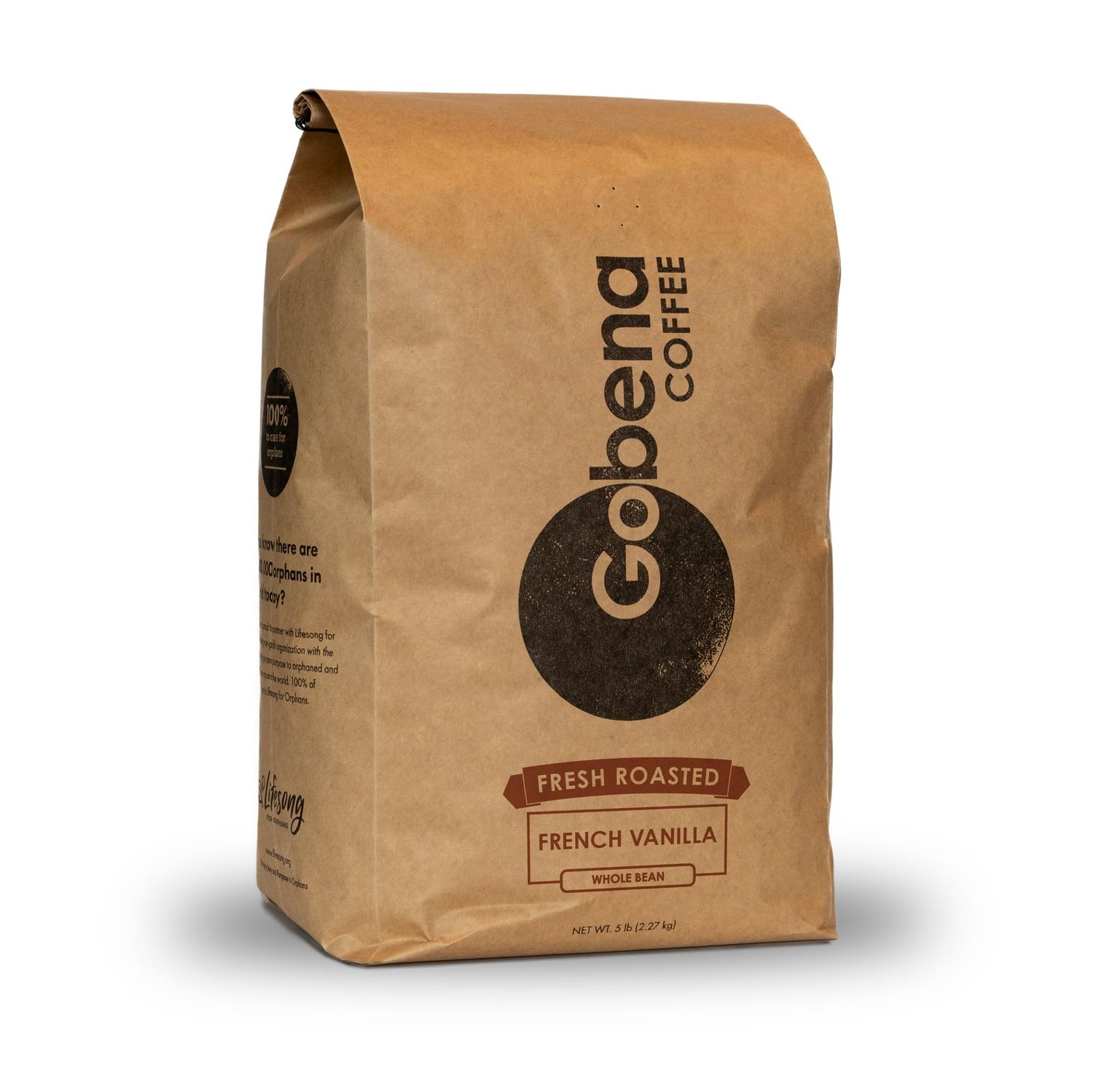 5lb French Vanilla Whole Bean Medium Roast Coffee, 100 Arabica Coffee, 80oz, Bulk