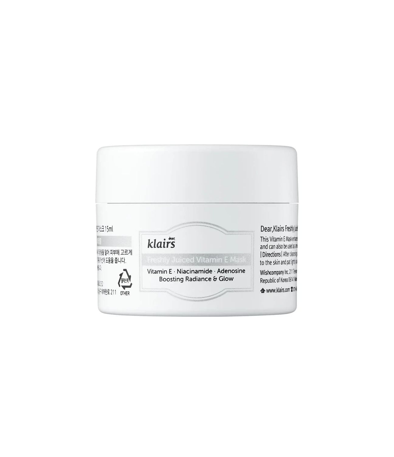 DearKlairs Freshly Juiced Vitamin E Mask, Moisturizer, Sleeping Mask, Boost the Effect Vitamin C, Niacinamide, Adenosine, 0.5 oz, cream, clear skin, antioxidant serum