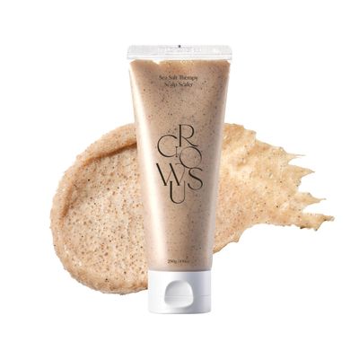 GROWUS Sea Salt Therapy Scalp Scaler - Salicylic Acid, Niacinamide, Dexpanthenol, Exfoliating, Deep Cleansing, Free from Paraben and Sulfate, 2 in 1 Shampoo for Itchy and Oily Scalp 8.8 Oz 250g