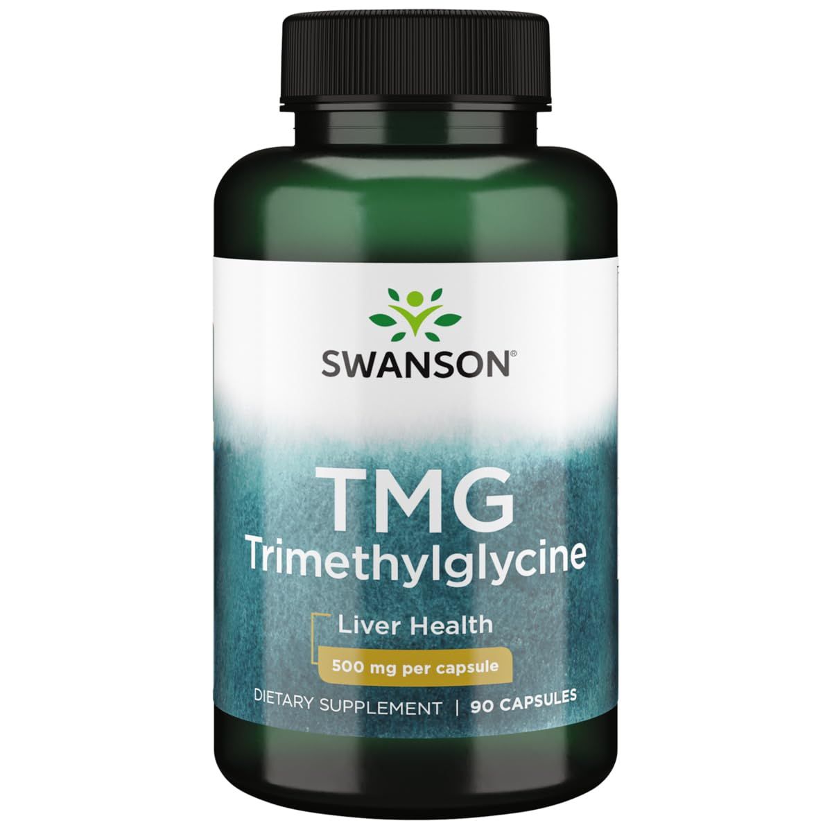 Swanson TMG Trimethylglycine - Amino Acid Supplement Promoting Healthy Liver Function &amp; Heart Health Support - 90 Capsules, 500mg Each