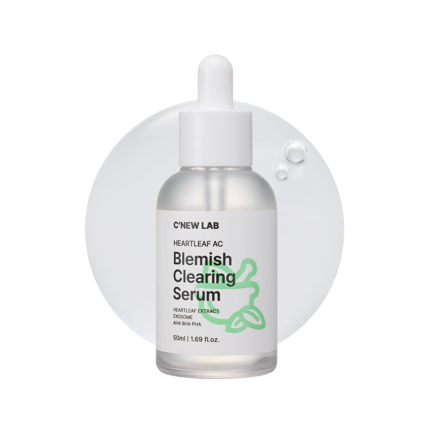 CNEW LAB Heartleaf AC Blemish Clearing Serum 50ml 1.69 fl.oz. Soothing &amp; Skin Texture Refining Serum, Oil Control, Lightweight Essence Heartleaf Extract, Niacinamide 5, Korean Skin Care